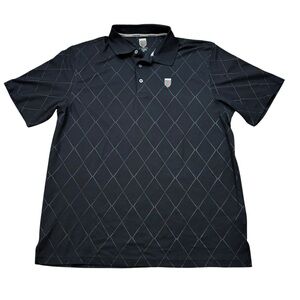 Men’s Faldo Claret & Green Black Short Sleeve Polo Shirt Size XL